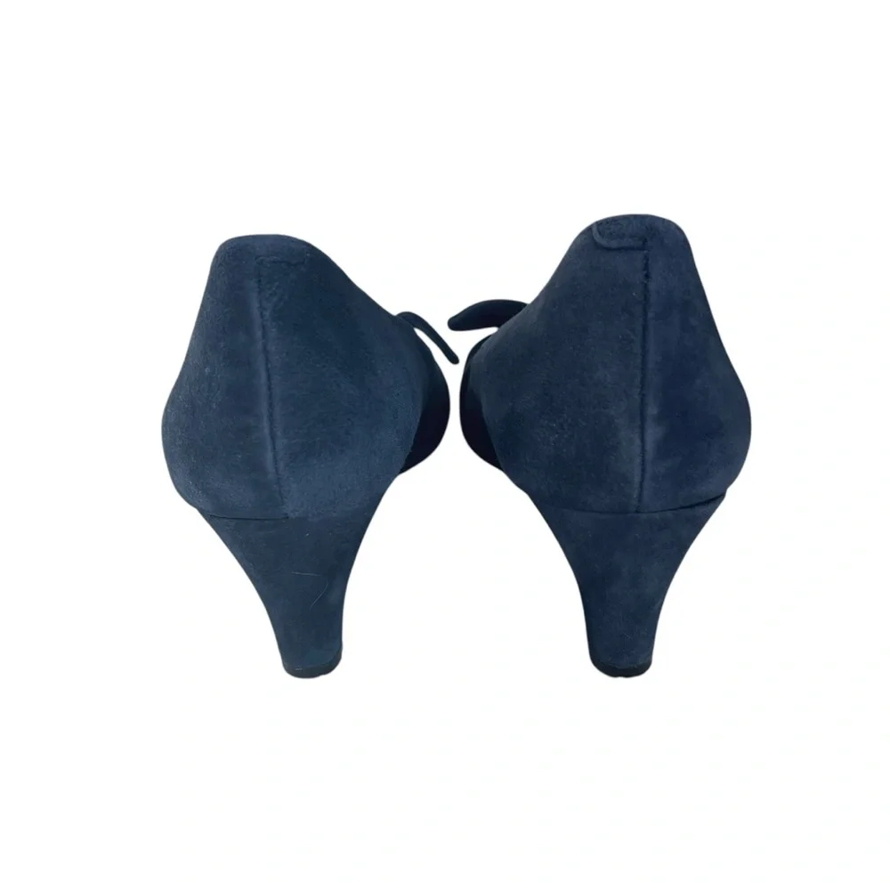 Nine West Dusty Blue Bow Tie Wedges - Size 8.5M